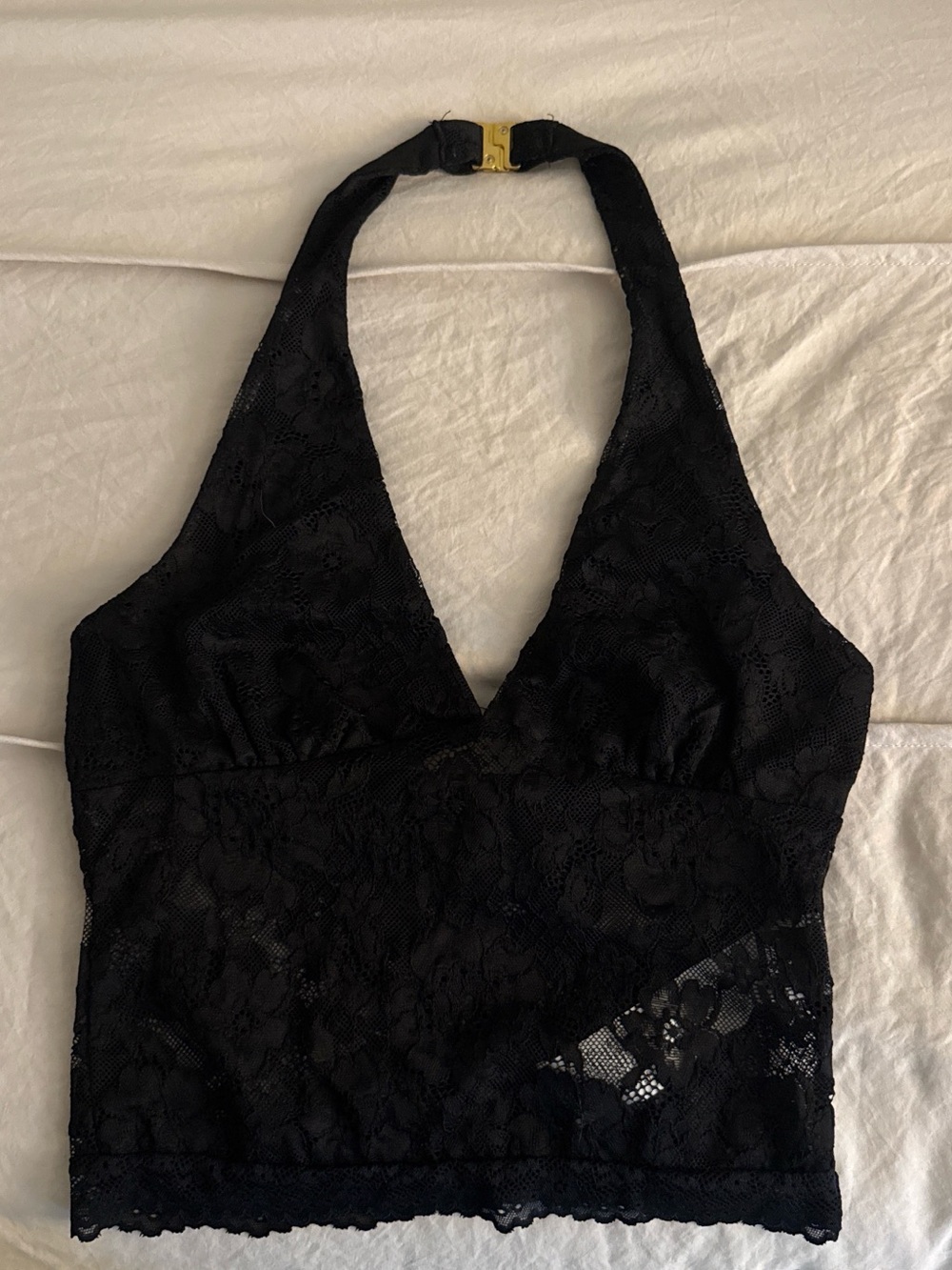 Black Lace Halter Top